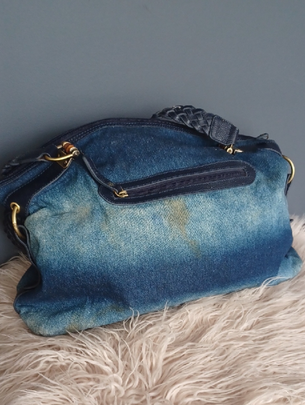 Y2K Denim Dragon Large Tote - Picture 6 of 16